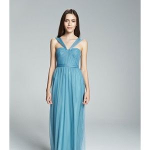 Amsale Aisha bridesmaid dress color BELLINI